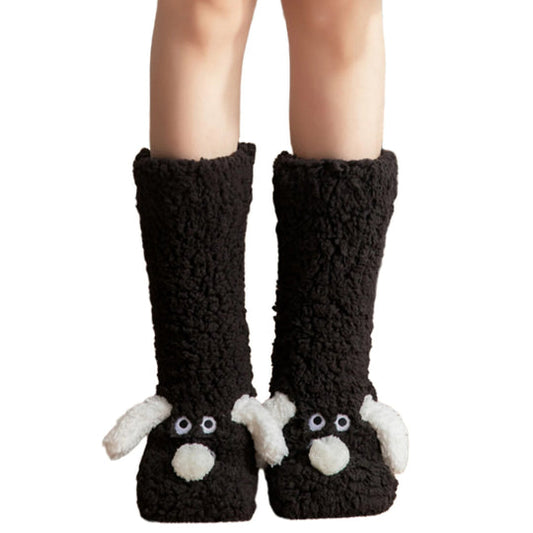 Cute Dog Fuzzy Socks Winter Leg Warmer