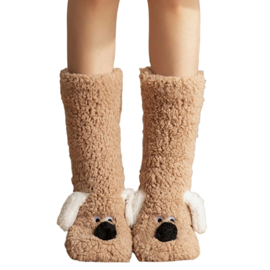 Cute Dog Fuzzy Socks Winter Leg Warmer