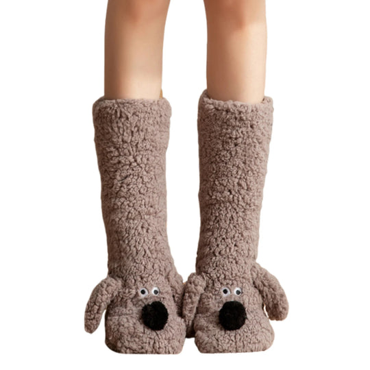 Cute Dog Fuzzy Socks Winter Leg Warmer