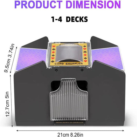 Automatic Card Shuffler with Dual-Deck Capacity and Battery Power for Standard Decks Velocideals