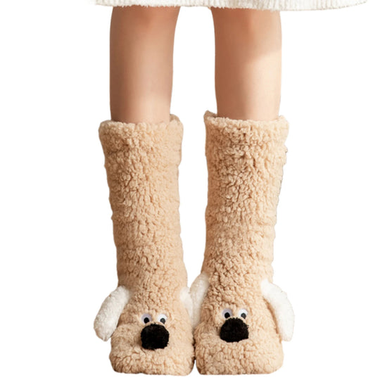 Cute Dog Fuzzy Socks Winter Leg Warmer